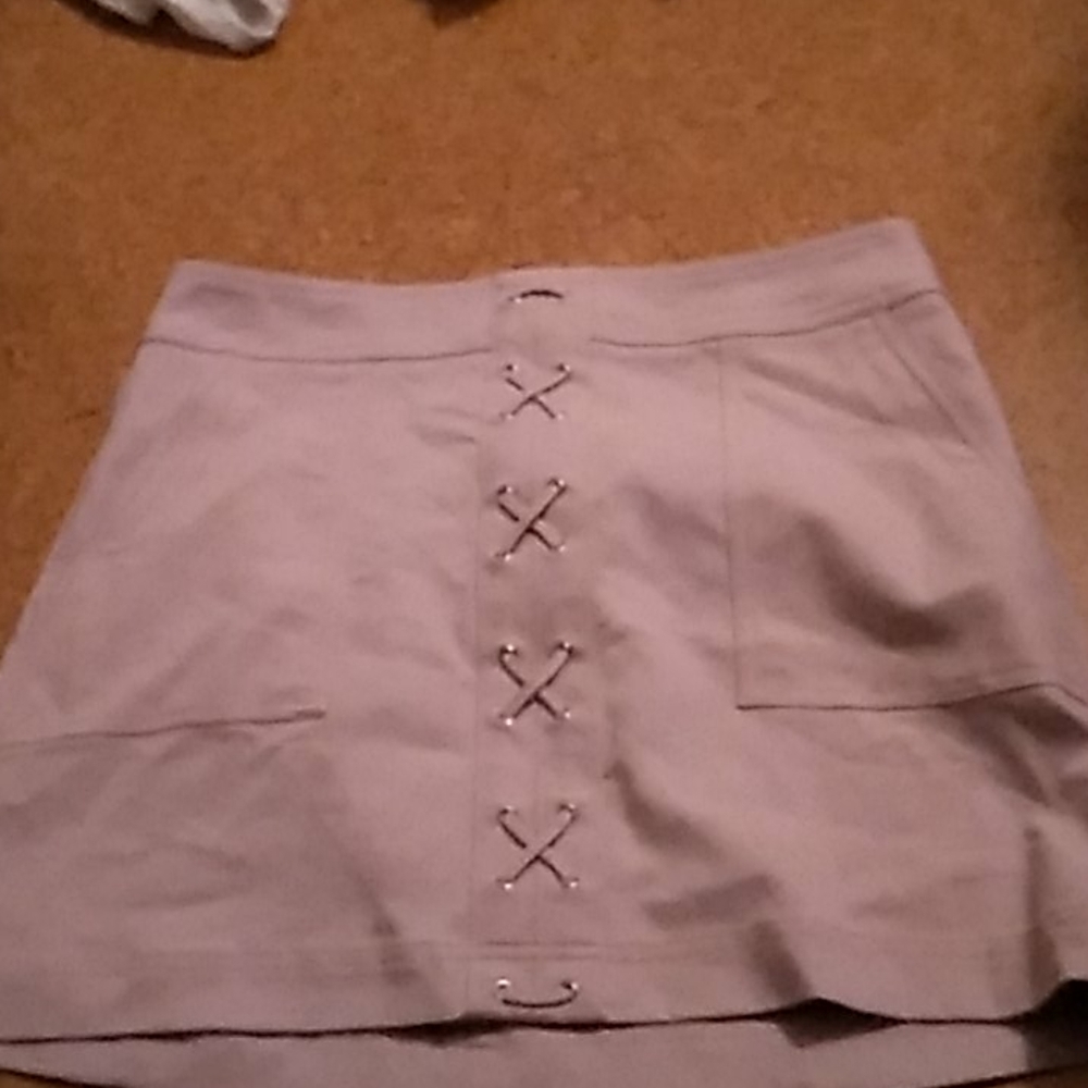 Pink mini pencil skirt